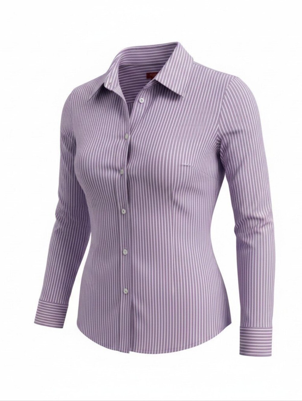 Talbots Lavender and White Striped Button-Down Shirt